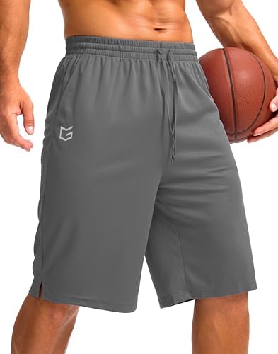 Men's 11" long basketball shorts, steel