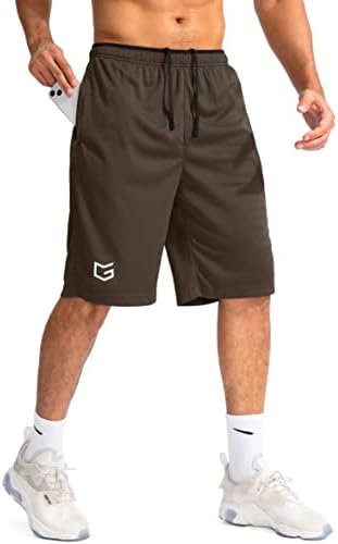 Men's 11" quick dry basketball shorts, brown
