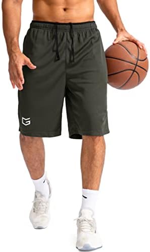 Men's 11" quick dry basketball shorts, dark olive