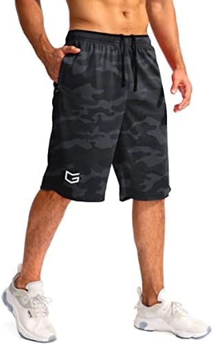 Men's 11" quick dry basketball shorts, gray camo