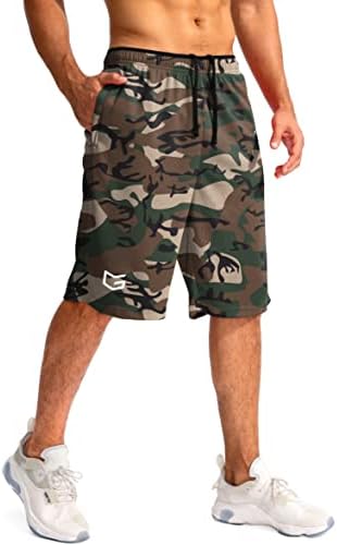 Men's 11" quick dry basketball shorts, green camo