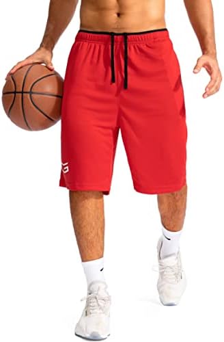 Men's 11" quick dry basketball shorts, red