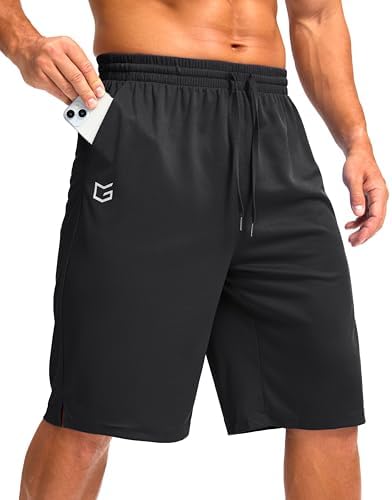 Men's 11" quick dry gym shorts, black