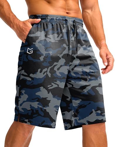 Men's 11" quick dry gym shorts, blue camo