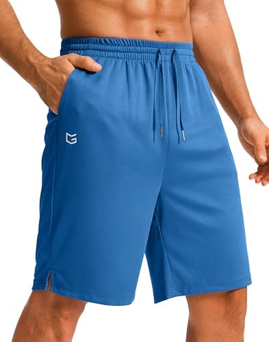 Men's 11" quick dry gym shorts, blue