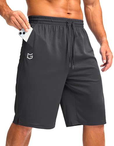 Men's 11" quick dry gym shorts, dark gray
