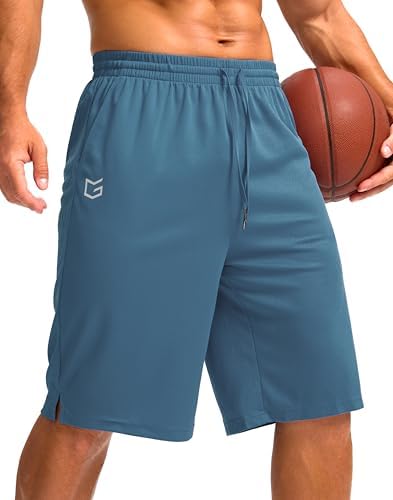 Men's 11" quick dry gym shorts, dusty blue