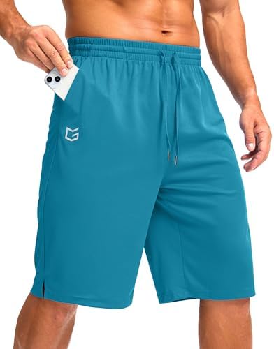 Men's 11" quick dry gym shorts, lake blue