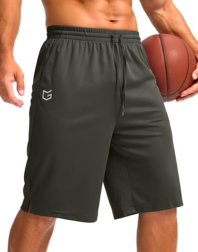 Men's 11" quick dry gym shorts, olive