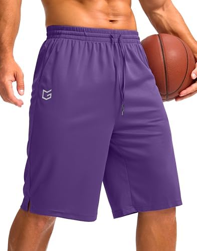 Men's 11" quick dry gym shorts, purple