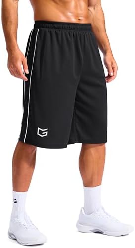 Men's 12" basketball shorts, black / white