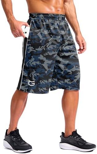 Men's 12" basketball shorts, blue camo