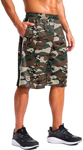 Men's 12" basketball shorts, green camo