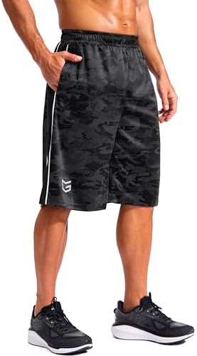 Men's 12" basketball shorts, grey camo