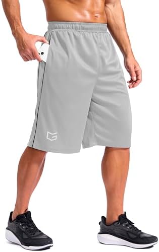 Men's 12" basketball shorts, light grey
