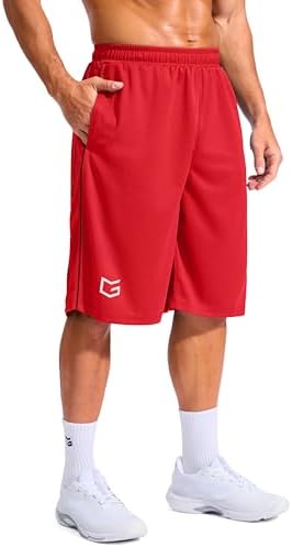 Men's 12" basketball shorts, red