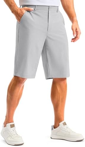 Men's 12" golf shorts, four pockets, bright gray