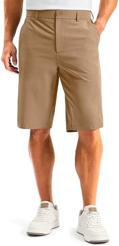 Men's 12" golf shorts, four pockets, dark khaki