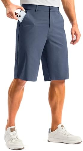 Men's 12" golf shorts, four pockets, grey blue