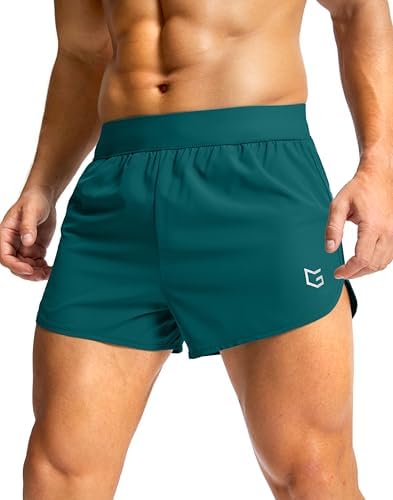 Men's 3" lightweight running shorts, borealis green