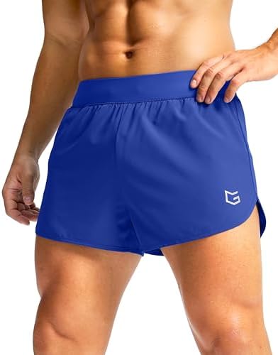Men's 3" lightweight running shorts, bright blue
