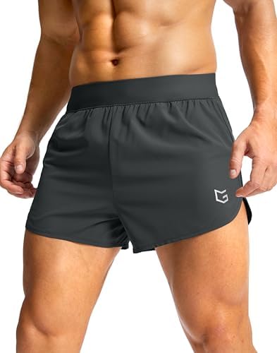 Men's 3" lightweight running shorts, deep grey