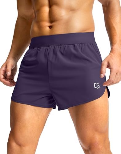 Men's 3" lightweight running shorts, deep purple