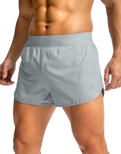 Men's 3" lightweight running shorts, new light grey