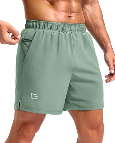 Men's 5" running shorts, two zip pockets, lodenfrost