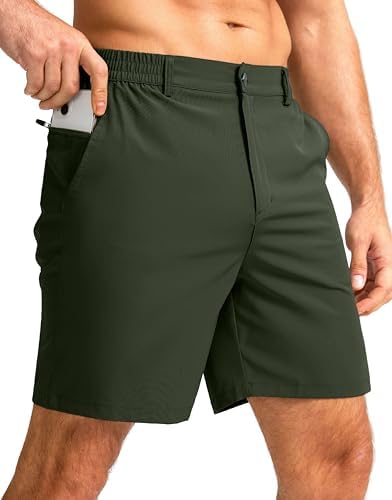 Men's 7" casual golf shorts, army green