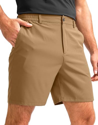 Men's 7" casual golf shorts, dark khaki