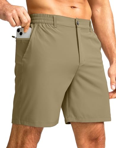 Men's 7" casual golf shorts, dusty khaki