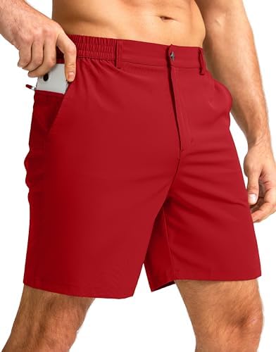 Men's 7" casual golf shorts, red