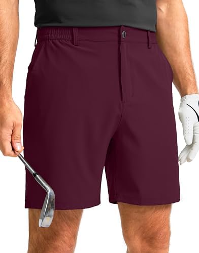 Men's 7" casual golf shorts, wine