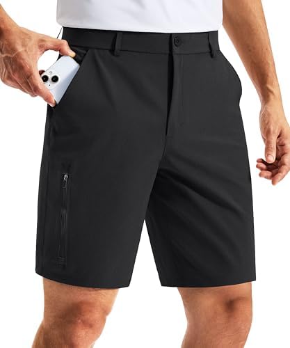 Men's 7" golf dress shorts, black