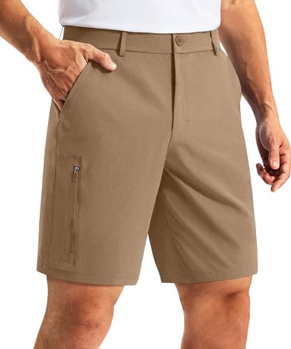 Men's 7" golf dress shorts, dark khaki