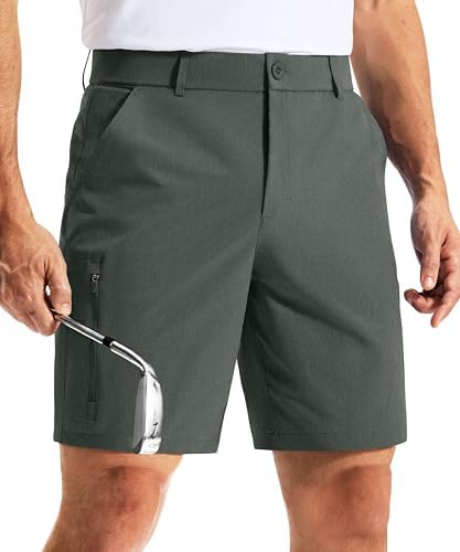 Men's 7" golf dress shorts, grey sage