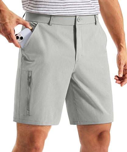 Men's 7" golf dress shorts, light grey