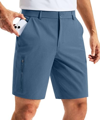 Men's 7" golf dress shorts, slate blue
