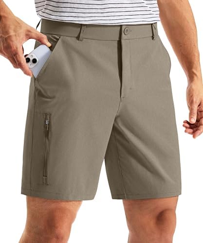 Men's 7" golf dress shorts, stone grey