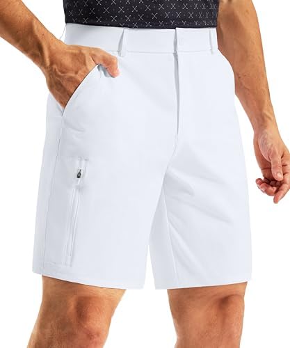Men's 7" golf dress shorts, white