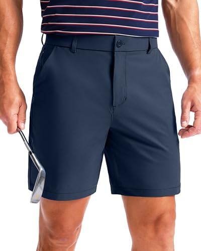 Men's 7" golf shorts, five pockets, navy