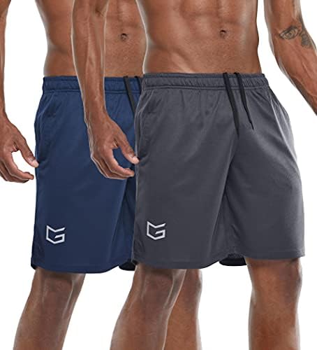 Men's 7" gym shorts, two-pack, navy blue / dark grey