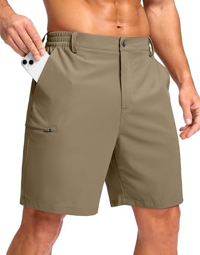 Men's 7" hiking golf shorts, medium khaki