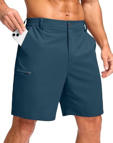 Men's 7" hiking golf shorts, tibetan blue