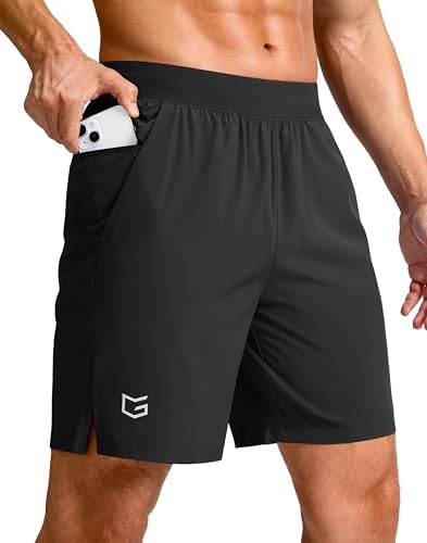Men's 7" quick dry running shorts, black