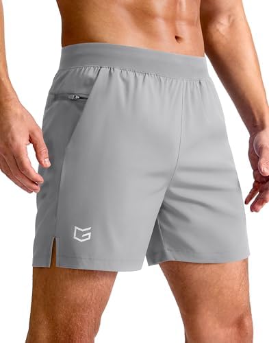 Men's 7" quick dry running shorts, bright grey
