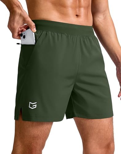 Men's 7" quick dry running shorts, dark olive