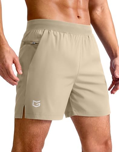 Men's 7" quick dry running shorts, khaki