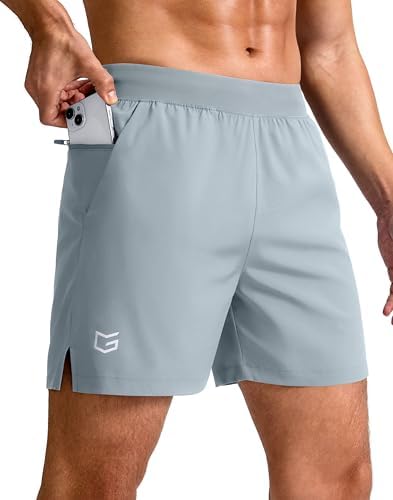 Men's 7" quick dry running shorts, light grey